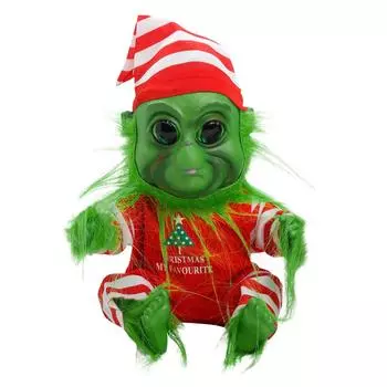 Рождественская латексная кукла, зеленый пушистый подарок, плюшевое украшение, рождественский подарок One Size красный