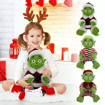 Рождественская латексная кукла, зеленый пушистый подарок, плюшевое украшение, рождественский подарок One Size зелёный