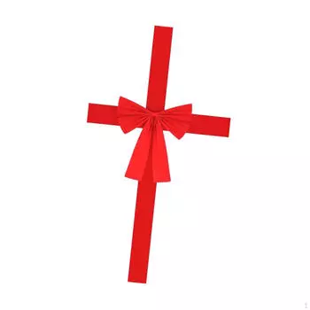 Рождественская лента для дверцы шкафа, бант, передняя часть, праздничные атрибуты, венок из дерева