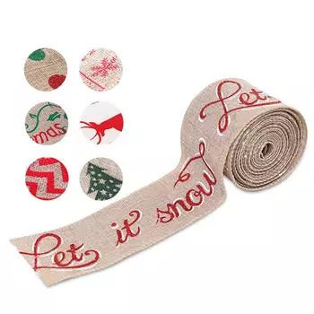 Рождественская лента для упаковки подарков из мешковины, лента из ткани своими руками, льняная рождественская елка, упаковочный аксессуар для подарков