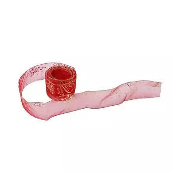 Рождественская лента с принтом, Рождественское украшение для елки, подвесной пояс для новогодней вечеринки красный