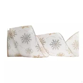 Рождественская лента шириной 2,5 дюйма, гибкая елка с проволокой для праздничных принадлежностей, венок Snowflake