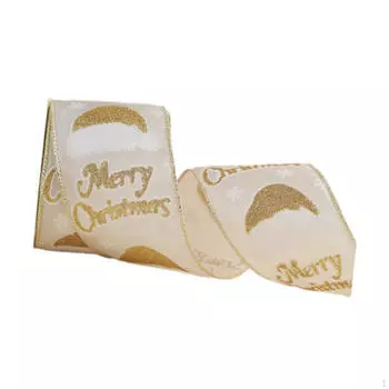 Рождественская лента шириной 2,5 дюйма с проволокой для поделок и декора Style B