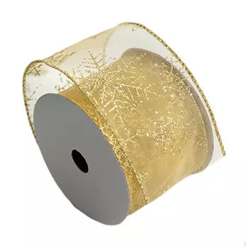 Рождественская лента Снежинка своими руками 10 ярдов Поделки Подарки Упаковка Рождество для торта золотой