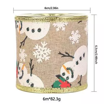 Рождественская лента Золотая и серебряная лента Имитация льняной ленты Флористическая лента 3