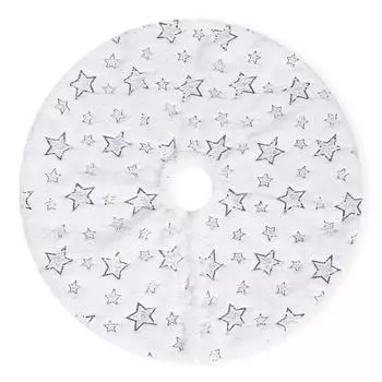 Рождественская маленькая елка юбка украшение рабочего стола золото и плюш One Size серебряный