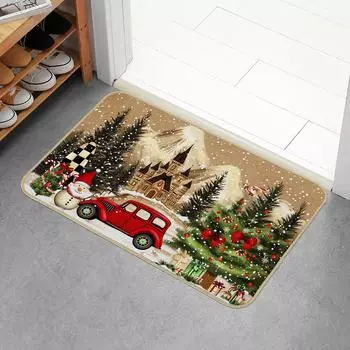 Рождественская машина, новогодняя елка, впитывающий коврик для ванной, быстросохнущий коврик Merry Christmas, противоскользящий коврик, быстросохнущий коврик, впитывающий 400MMx600MM