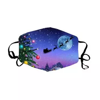 Рождественская маска для лица, пылезащитная дышащая маска с принтом и эластичной резинкой для ушей, тип 5 7#