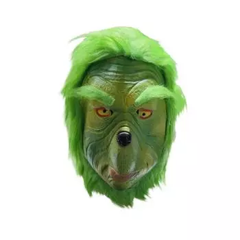 Рождественская маска с красной шляпой и перчаткой, косплей рождественский забавный карнавальный костюм для вечеринки с полным лицом из латекса, реквизит One Size