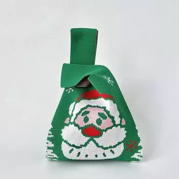 Рождественская милая вязаная сумка для конфет Crossover Handbag Tote Handheld Gift Bag красный