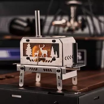 Рождественская мини-печь для дров Elk из нержавеющей стали, прочная, для кемпинга на открытом воздухе, портативная