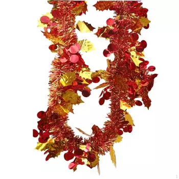 Рождественская мишура, гирлянда, украшение, блестящая, 5,9 футов, металлическая, скрученная, для вечеринки