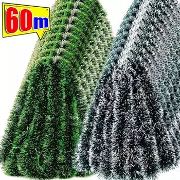 Рождественская мишура, ленты, зеленая тростниковая лента, гирлянда, рождественская елка, подвесной венок, украшение для домашнего декора для вечеринки, оптовая продажа 1PC (2m)