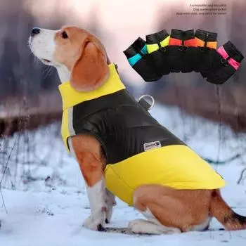Рождественская мягкая зимняя теплая рождественская одежда для собак, водонепроницаемый жилет для домашних животных, куртка на молнии для маленьких, средних и больших собак, мопсов S