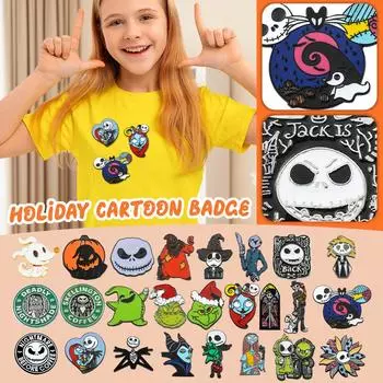 Рождественская мультяшная аниме-брошь значок праздничный подарок модная сумка из сплава одежда булавка One Size