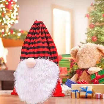 Рождественская мультяшная подарочная кукла, мягкая сумка, очень большая, безликий узор, сенсорный, создает атмосферу, рождественскую тематику красный