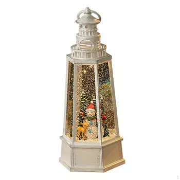 Рождественская музыкальная шкатулка центральный элемент ветряная лампа ночник ретро украшение для использования в помещении белый