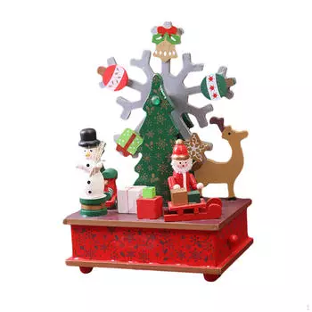 Рождественская музыкальная шкатулка, центральный элемент стола, вращающаяся скульптура, настольное украшение для дома rotating snowflakes