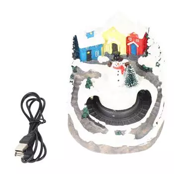 Рождественская музыкальная шкатулка из смолы, вращающаяся светящаяся музыкальная шкатулка, настольное украшение для праздничного домашнего декора Snowman style белый