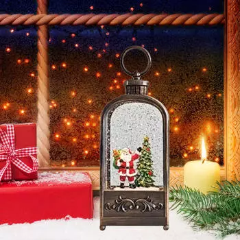 Рождественская музыкальная шкатулка камин фонарь подарок ночник рождественский декор для внутреннего и наружного использования Santa Claus
