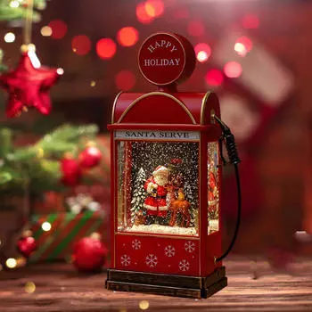 Рождественская музыкальная шкатулка Снежный шар со светом для стола и общежития Santa Deer