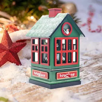 Рождественская музыкальная шкатулка, украшение для фермерского дома, праздничный декор, столешница в форме дома для зелёный