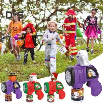 Рождественская мыльная машина для детей, светодиодная мыльная палочка с музыкой, тыква, снеговик, мыльные пузыри, сувениры на рождественскую вечеринку на Хэллоуин A