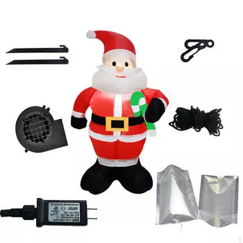 Рождественская надувная фигурка Санта-Клауса, новинка, светящаяся фигурка, украшение для двора