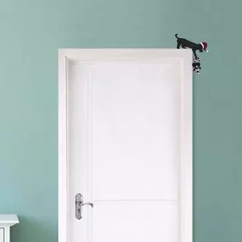 Рождественская наклейка на дверь, забавный мультяшный снеговик, Санта-Клаус, олень, деревянная дверная рама, угловой знак для домашней вечеринки B