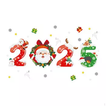 Рождественская наклейка на окно «Снежинка», праздничная наклейка «Санта-Клаус», рождественские наклейки A