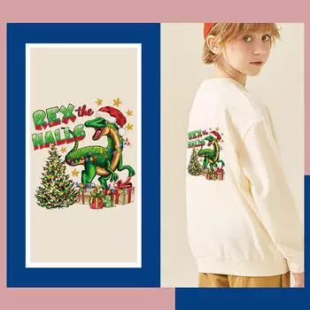 Рождественская нашивка Rex Halls, подарок, художественные ремесла, гладильная одежда, аппликация, аксессуар «сделай сам», термоклейкая переноска, моющаяся нашивка утюгом