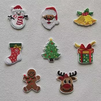 Рождественская нашивка «сделай сам», Санта-Клаус, термоклеевые вышитые нашивки на одежде, нашивки для детской одежды, нашивка, Рождественский подарок 4.3x5.2cm