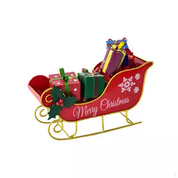 Рождественская настольная светящаяся фигурка, центральная часть, железная коллекционная скульптура для праздничной полки в помещении Sleigh
