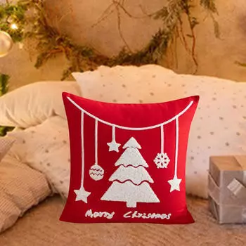 Рождественская наволочка 18x18 дюймов на молнии наволочка вышитый декор чехол для Snowflake