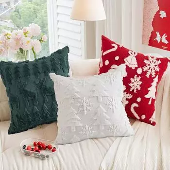 Рождественская наволочка 3D Олень Рождественская елка Призрак Тыква Узор Скрытая молния Хэллоуин Новинка A