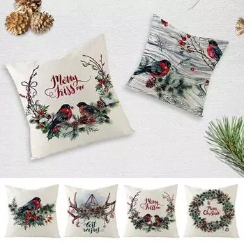Рождественская наволочка, чехол для подушки 45x45 см, украшение для дивана, подарок, наволочка с буквенным принтом, рождественские украшения для дома 2021 45*45CM