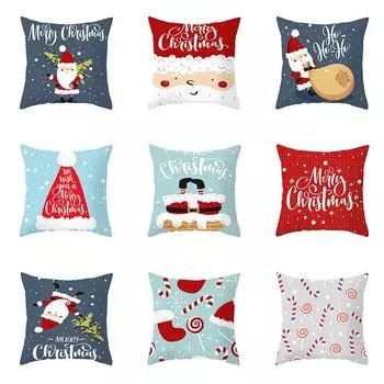 Рождественская наволочка, чехол для подушки Санта-Клауса, наволочка для дивана, Рождественский орнамент, домашний декор, Новый год Navidad 2023, 45*45 см 40x40cm