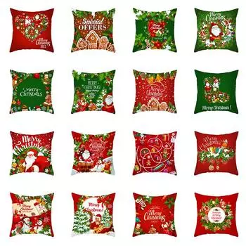 Рождественская наволочка для дивана, украшения для автомобиля, украшение спальни, Веселый Новый год, подарок на праздник для дома 40x40cm