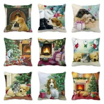 Рождественская наволочка, дышащая защитная, трудно выцветает, наволочка для спальни, гостиной, рождественский декор для общежития F