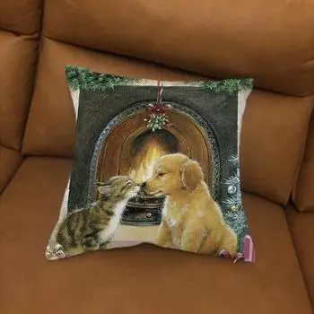 Рождественская наволочка, моющаяся защитная персиковая кожа, полезная наволочка для спальни, гостиной, рождественский декор для общежития A