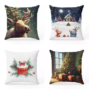 Рождественская наволочка наволочка с изображением лося, наволочка для гостиной, офисная подушка для обеденного перерыва, не содержит сердцевины и 40x40cm
