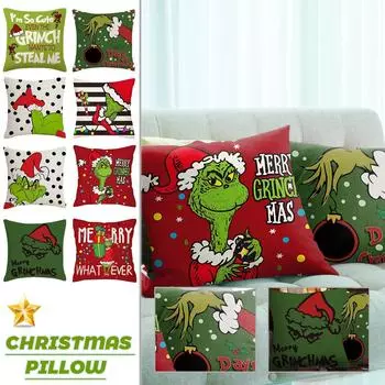 Рождественская наволочка, Рождественское праздничное украшение, украшение для дома, наволочка 45x45см One Size