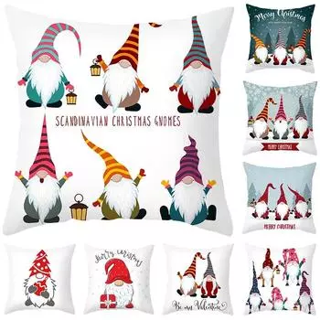 Рождественская наволочка с изображением гнома, рождественское украшение для дома, наволочка для дивана, трансграничная наволочка 40x40cm