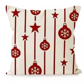 Рождественская наволочка с принтом «Красная рождественская елка и снежинка» One Size