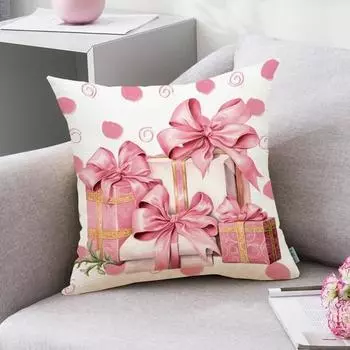 Рождественская наволочка с принтом Санта-Рождественской елки, односторонняя печать, цветная потайная молния, мягкое украшение для дивана, чехол для подушки, наволочка