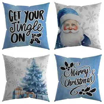 Рождественская наволочка С Рождеством Санта-принтом наволочка из персиковой кожи для гостиной, дивана, орнамента, комнаты, Новогоднего украшения дома 40x40cm