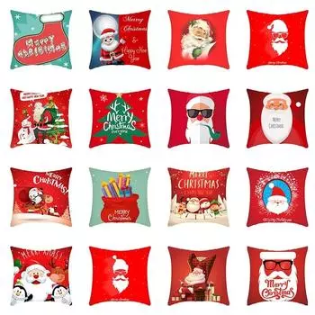 Рождественская наволочка Санта-Клаус с красным принтом наволочка для гостиной диван украшения офисное сиденье наволочка украшение для комнаты 40x40cm