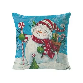 Рождественская наволочка, Снеговик, Рождественская наволочка, Наволочка, Рождественское украшение One Size синий