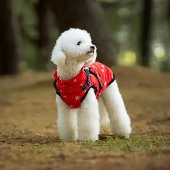 Рождественская одежда для домашних животных для средних и маленьких собак, одежда с хлопковой подкладкой, светоотражающая утолщенная теплая одежда для собак S