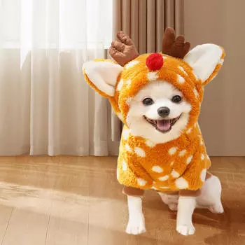 Рождественская одежда для домашних животных, пижамы для собак и кошек с оленьей тематикой XL